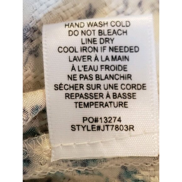 HIP Boho Top Womens L Crochet Fringe Trim Off Shoulder Sheer Floral Blouse - Picture 12 of 12